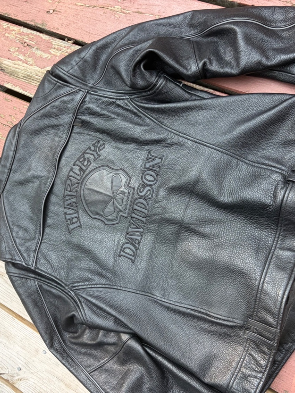Vintage Harley Davidson Jacket Black Women's Meidum Leather 2008 Full Zip Biker - Picture 9 of 12